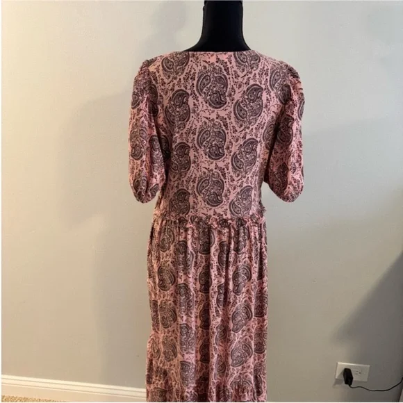 Universal Women’s Elegant Pink Paisley Mini Sundress Size L - Picture 9 of 10